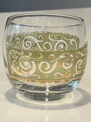 MCM Culver Toledo Roly Poly Barware 22K Gold SET 4 vintage Glasses Old Fashion