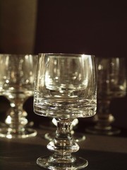 Set of 6 Vintage Heavy Glasses 5.1″ 5oz White Wine Aperitif Goblets Clear