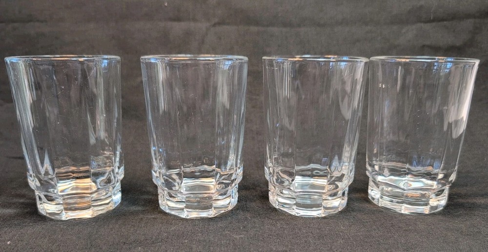 4 Arcoroc USA Arcade Bengale 5oz Double Shots/Juice Clear Scalloped Foot 3.5in