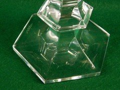 VINTAGE VAL ST LAMBERT HEAVY BELGIUM CLEAR CRYSTAL CANDLESTICK SIGNED 11»