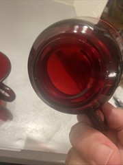 Royal Ruby Red Glass Tea or Punch Cups Set of 2 Vintage OU