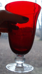 Set 4 LENOX HOLIDAY GEMS RUBY All Purpose Wine/Water Goblets Red Crystal 6 3/8″