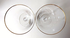 Vintage Renaissance by SASAKI Gold trim Crystal Wine Glass, Japan 7.2″, Set of 2