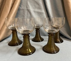 Vintage Rhein Roemer Wine Glasses (Set of 5)