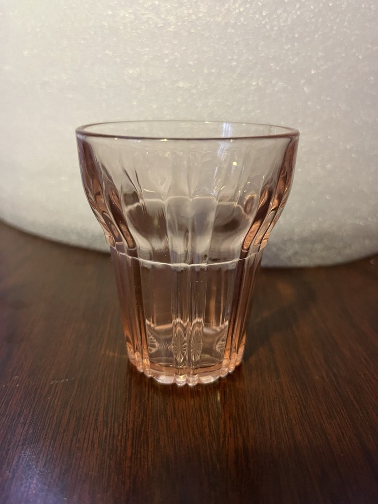 Hocking Glass OLD CAFE Pink Flat Juice Tumbler