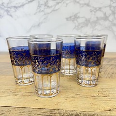 M Missary Paris Blue & Gold Set of 6 Glasses
