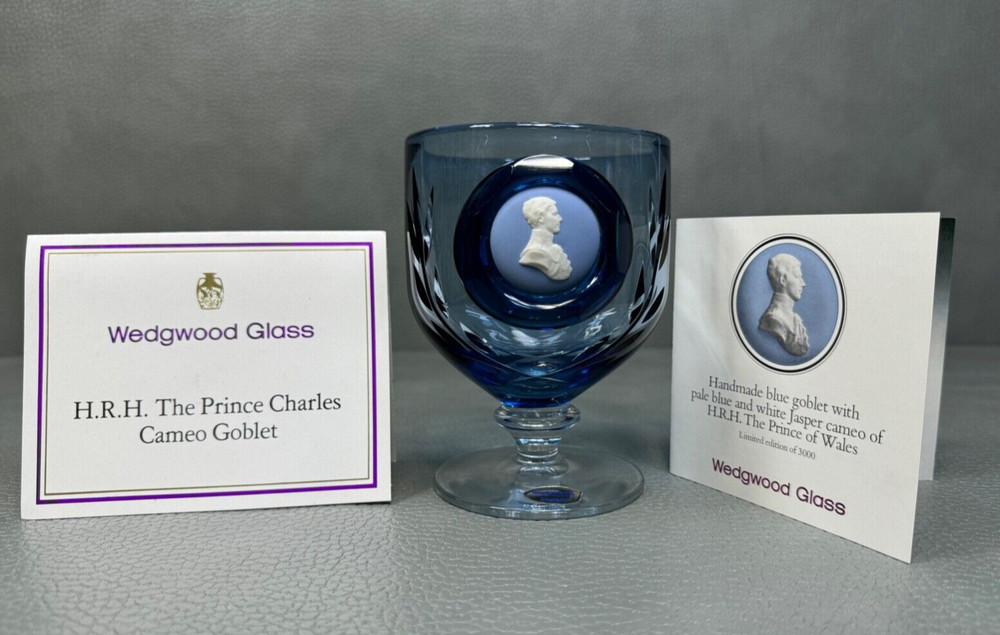 Wedgwood Glass H.R.H. The Prince Charles Cameo Goblet #153 of 3000