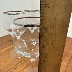 Lenox Weatherly Crystal Wine Glass with Platinum Rim Set 4 6 1/8″ Tall