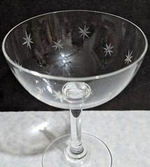 Crystal Champagne Sherbet Glass Atomic Starburst MCM Space Age Replacement Piece