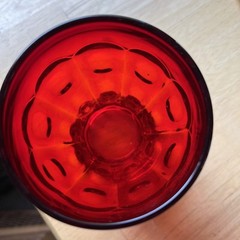 Fenton Ruby Red Thumbprint Dot Panel Tumbler