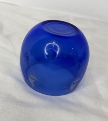 Vintage Hazel Atlas Cobalt Blue Ships Sailboat Roly Poly Tumbler