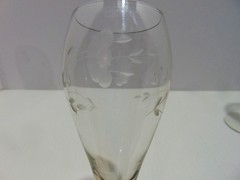 4 Princess House Heritage Champagne Tulip Crystal Glasses Etched Flower 1974-