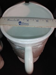 Indiana Glass Colony Harvest Grape Milk Glass Set of Pitcher & 6 Tumblers HEAVY!