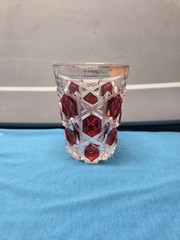 Ohio Flint Glass Krys-Tol Hexagon Tumbler Ruby EAPG Clear Crystal 4″ Glass