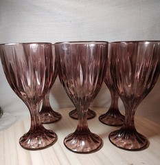 Noritake Entree Pattern Cranberry 10 Oz Water Goblet 7.25” set Of 6 Nice Glow