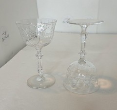 Libbey Rock Sharp «Arcadia» Cut Crystal Cocktail Goblets- Set Of 6