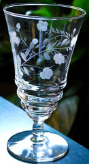 Vtg Set 8 ROCK SHARPE 3005-16 Cut Crystal ARCHED FLOWER Iced Tea Goblets Glasses