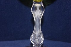 Rare St. Louis Crystal Wineglass, Chartreuse Green Etched Grapes, Leaves, 6-3/4″
