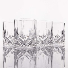 Crystal Cut Old Fashioned Whiskey Glasses, Set of 2 with Weighted Base, Premi…