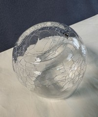 Pier 1 Imports Crackle Glass Tumbler 12 oz Angled Rim Clear Retired Replacement