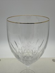 Rogaska Memoir Gold Crystal Water Wine Goblet Glass 8.25”