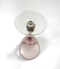 Set of 8 Vintage Josef Stanik Crystal Wine Glass w/ Gold Ball in stem & Gold Rim