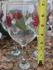 VINTAGE Libbey Stemmed Autumn Leaves Goblet Glasses – SET LOT of 3 – 7″ Height