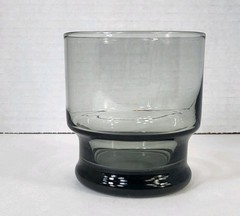 Set of 5 Libbey Smoke Gray 8 oz Juice Bourbon Whiskey Glasses Stackable Low Ball