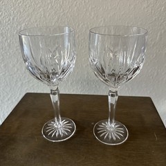 WATERFORD Marquis BROOKSIDE WINE GLASSES, Cut Crystal, 8 1/2” 12 oz, 2PCS