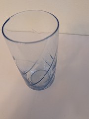 (1) Vtg Libby Light Blue Swirl Drinking Glass Tumblers 6.75″ Tall NICE