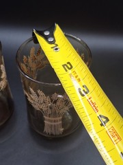 Set of 2 VTG MCM Libbey Franco Wheat Sheaf Pattern Juice Glasses 3 3/4″
