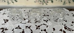 3 ICEBERG STORM OVAL OLD FASHIONED WHISKY CLEAR CRYSTAL GLASSES