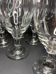 10pc~Vtg Etched Monogram Initial «R» Libbey Clear 16oz Water Iced Tea Wine Glass