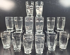 14) Libbey Chivalry Clear 12 Oz Iced Tea Glasses Set Textured Tumblers Retro Lot