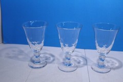 Lot Of 3 George & Martha Wine Glasses By Nancy Prentiss