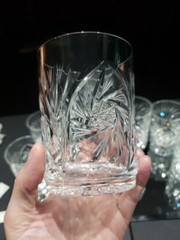 7 Tumblers DOF 4″ Glasses fans Pinwheel buzzstar crystal Leanore American Cut