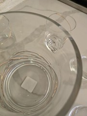 PIER 1 CLEAR Glass, Blown Gold Lined Colorway Retired Epic Barware Beauties