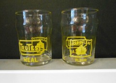 GOLD LEAF FLOUR TruTest MEAL JUICE GLASSES SET OF FIVE PRE-OWNED 4″ TALL