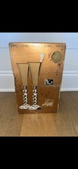 Cristal D’Arques 1 Pair of Millennium Crystal Champagne Flutes (New Old Stock)