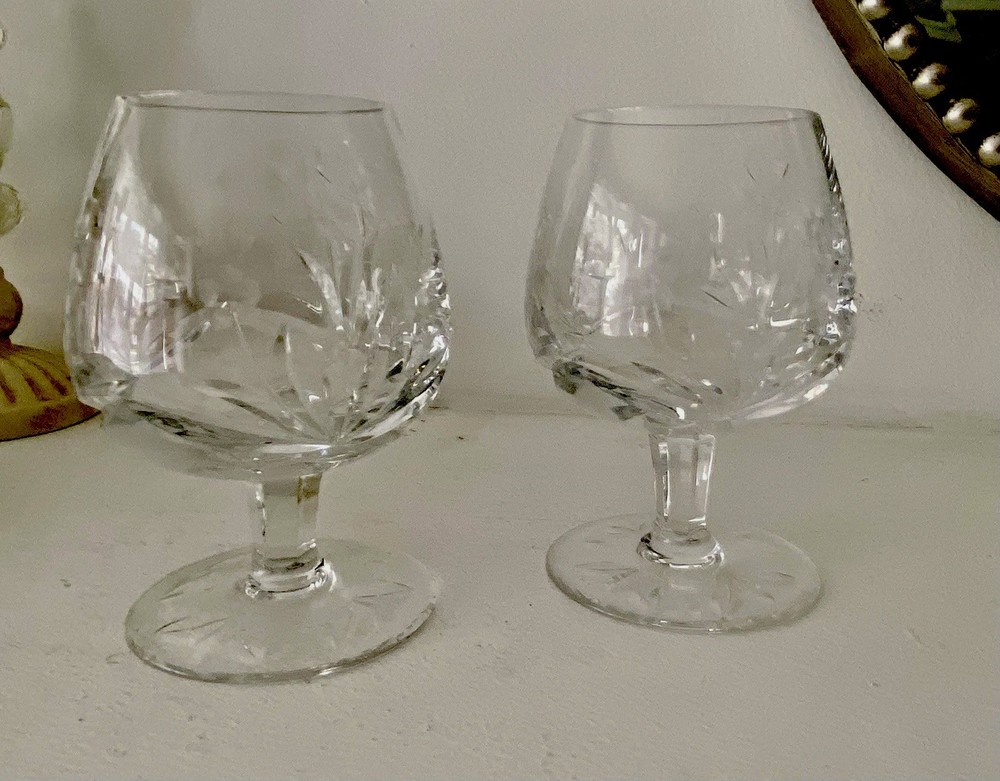 ROGASKA Gallia 5 1/4” Crystal Cognac Brandy Snifters Stem 2 Stunning!