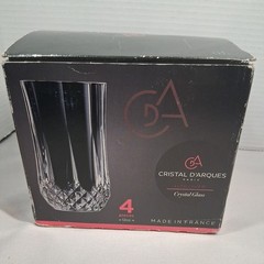 Cristal d’Arques Longchamp Highball Tumblers. Open Box.