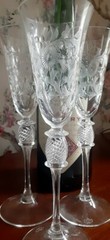 Tharaud Designs La Traviata Sherry/Cordial – Copper Wheel Engraved – Set of 6 – 