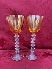 NIB FLAWLESS Glass BACCARAT France Two VEGA Crystal FORTISSIMO RHINE WINE GOBLET