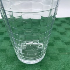 6” Checker Highball/Water Glass – Box Design – Nice Thick Glass EUC
