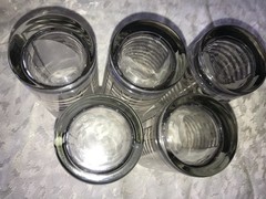 Set of 5 CULVER SIlver SHIP’S SAIL Frosted CLOUDS Striped 16oz Highball TUMBLER
