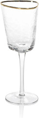 Elegant Clear Wine Glasses with Gold Rim – Set of 4 Triangular Stemware