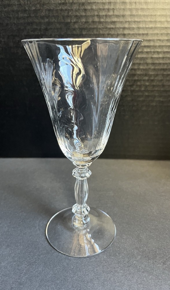Vintage Cambridge Caprice Clear Water Goblets 6 Wine Glasses 9oz Bar Cocktail