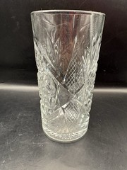 4 Vtg Libbey Hobstar Cut Glass Pattern Heavy Tumbler Drinkware Crystal Clear