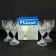 Mikasa Park Lane Crystal Iced Tea, Water, Wine Glasses Set Of 4 In Original Box