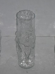 VINTAGE LIBBEY LA FEMME 8 3/4″ & 7″ TALL 3D NUDE WOMAN MAN CLEAR DRINKING GLASS